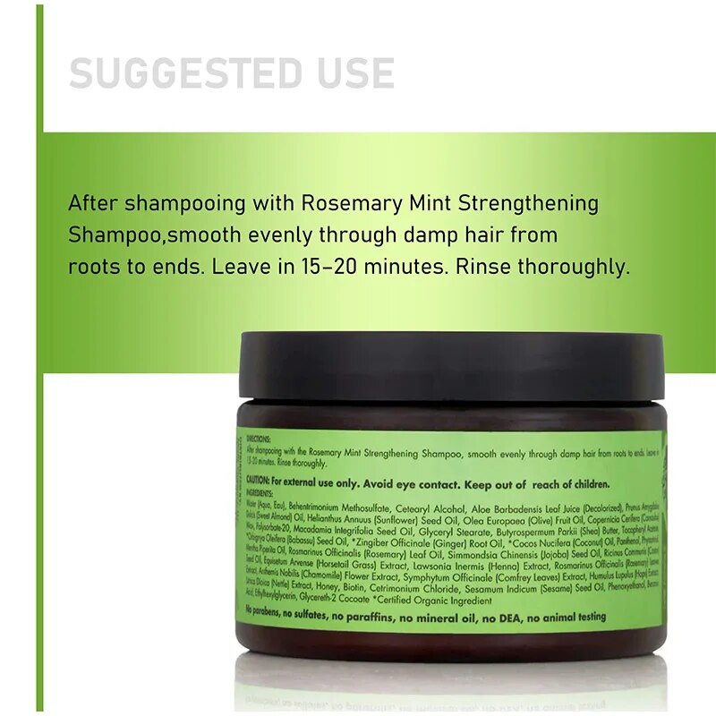 Original Mielle Rosemary Hair Mask Mint Strengthening 340g Nourishes Natural Plant Essence Repair Dry Hair Nourish Hair Care